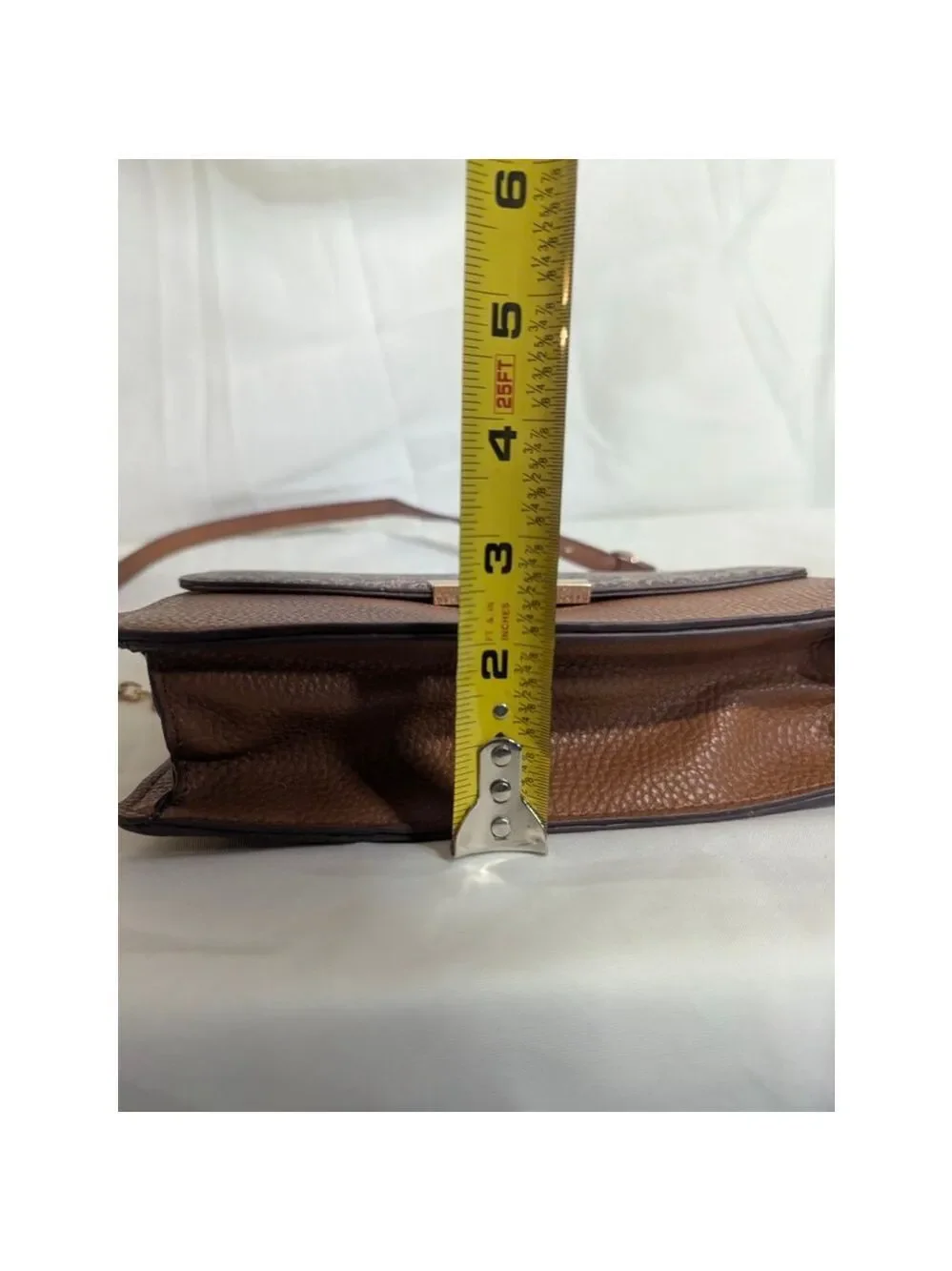 Anne Klein Logo Crossbody Convertible Shoulder Bag Brown Tan - Picture 13 of 13